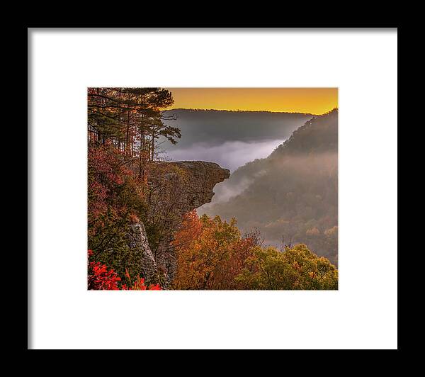 Ozark Forest Framed Print featuring the photograph Whitaker Point Sunrise at Hawksbill Crag by Gregory Ballos
