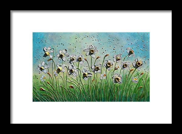 Daffodils Framed Print featuring the painting White Daffodils by Amanda Dagg