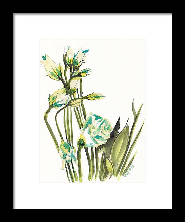 Flower Framed Print featuring the painting White Flowers by George Cret