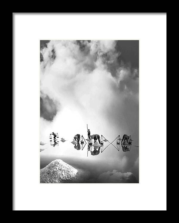 Salt Field Framed Print featuring the photograph White gold V by Sofie Conte