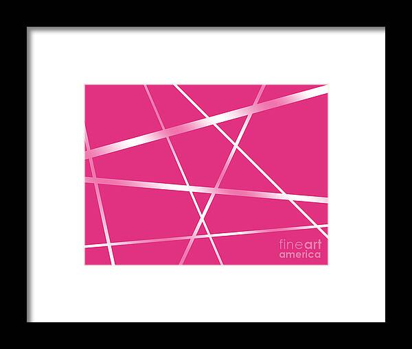 Lines Framed Print featuring the photograph White lines on pink by Amanda Mohler