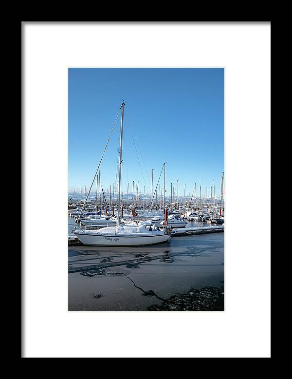 Marine Framed Print featuring the photograph White marina by Canadart -