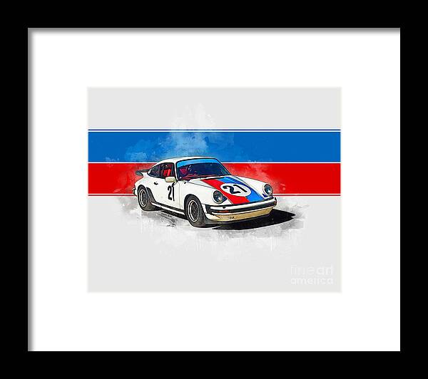 Motorsport Framed Print featuring the photograph White Porsche 911 by Stuart Row