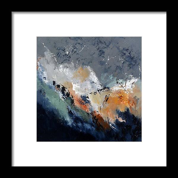 Abstract Framed Print featuring the painting White rabbit by Pol Ledent