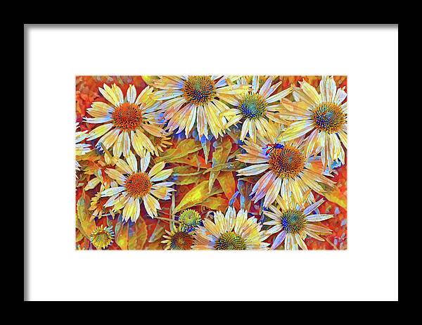 White Framed Print featuring the painting White summer flowers by Patricia Piotrak