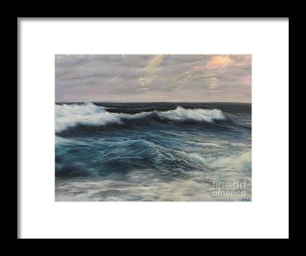Seascape Framed Print featuring the painting Whitecaps by Rose Mary Gates