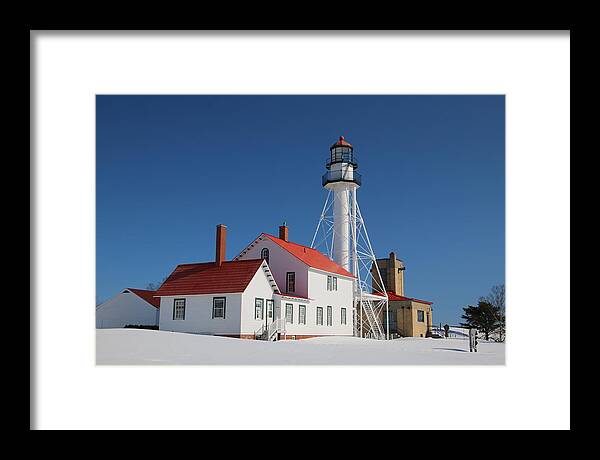 Sky Framed Print featuring the photograph Whitefish Point Lighthouse by Deb Beausoleil
