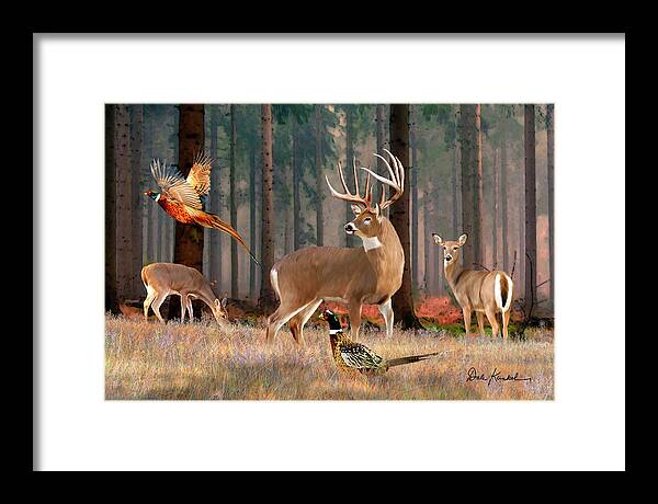 Whitetail Deer Framed Print featuring the painting Whitetail Deer Art Print - In His Prime by Dale Kunkel Art