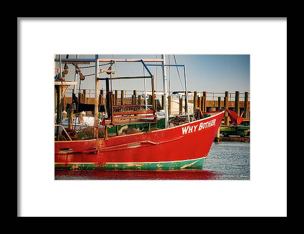 Boat Framed Print featuring the photograph Why Bother by Christopher Holmes
