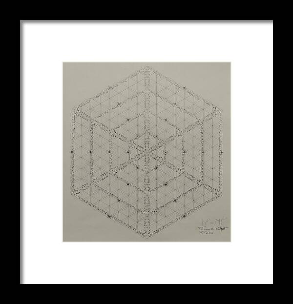 Energy Framed Print featuring the drawing Why E equals MC2 Where does energy comes from by Jason Padgett