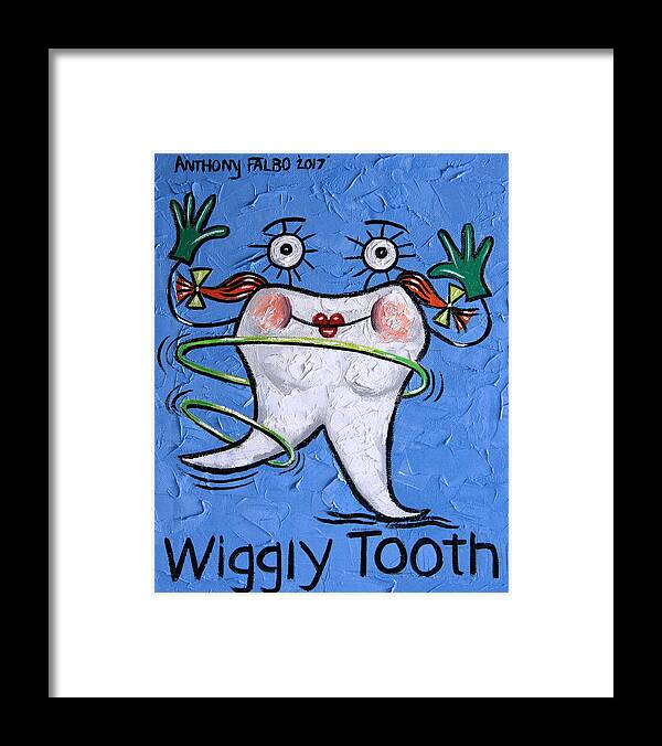 Wiggly Tooth Framed Print featuring the painting Wiggly Tooth by Anthony Falbo