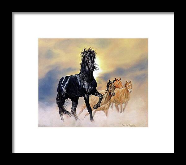 Horse Framed Print featuring the painting Wild and Free by Linda Becker