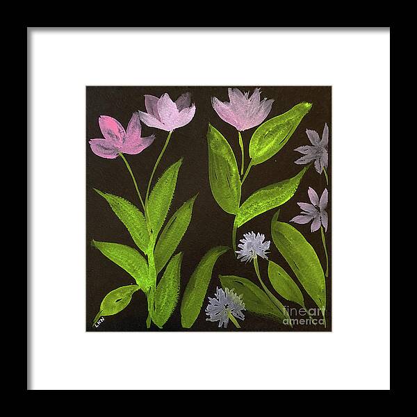 Wild Flowers Framed Print featuring the painting Wild Flowers by Lisa Neuman