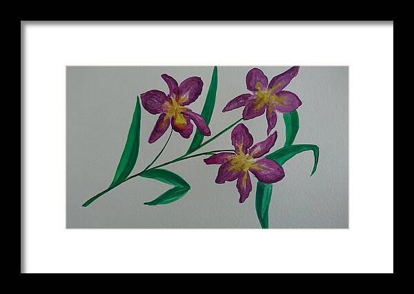 Orchids Framed Print featuring the painting Wild orchids by Faa shie