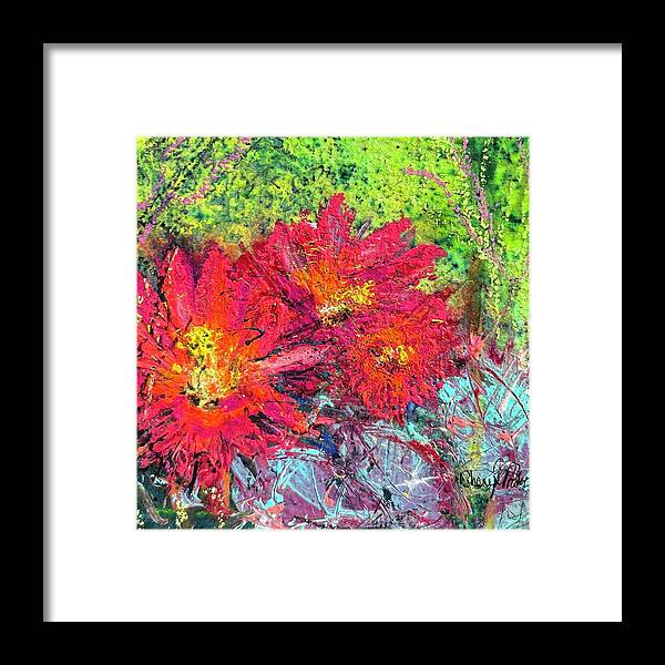 Cactus Framed Print featuring the painting Wild Thing - Cactus Bloom by Cheryl Prather