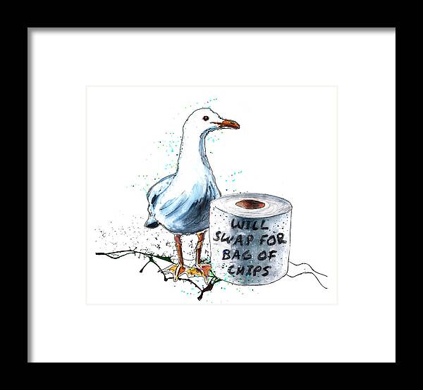 Birds Framed Print featuring the mixed media Will Swap For Bag Of Chips by Miki De Goodaboom