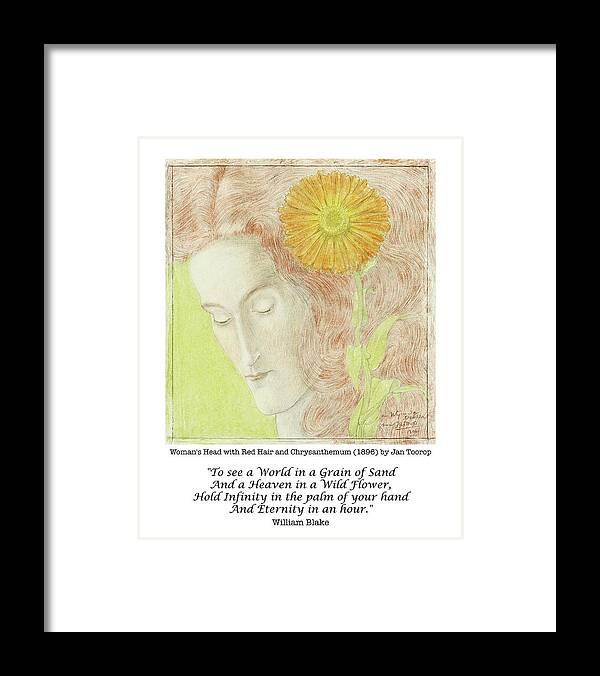 Inspirational Framed Print featuring the painting William Blake Quote - Jan Toorop by Georgia Clare