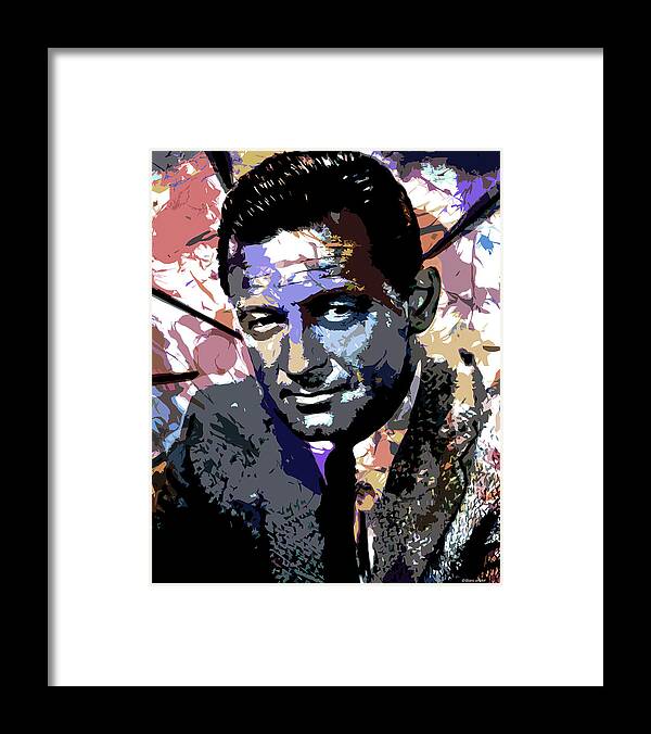 William Holden Framed Print featuring the digital art William Holden psychedelic portrait by Movie World Posters