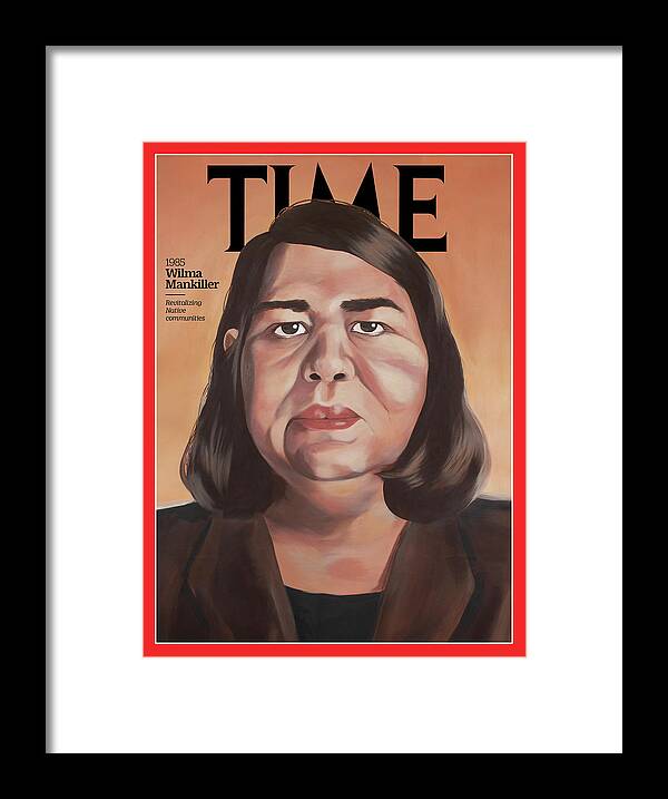 Time Framed Print featuring the photograph Wilma Mankiller, 1985 by Painting by Lauren Crazybull for TIME