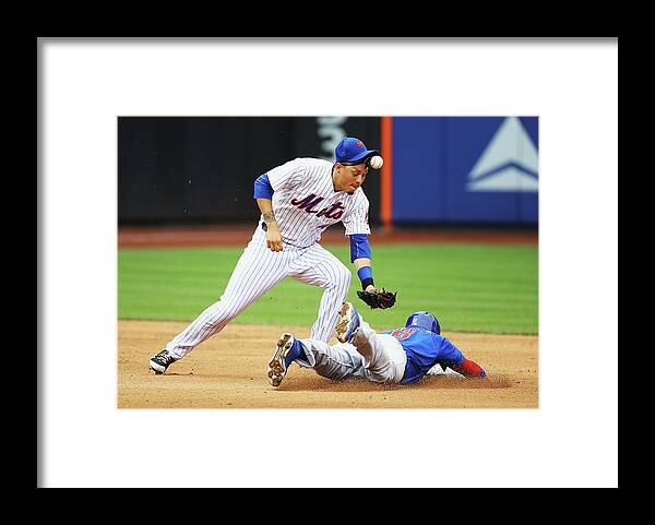 People Framed Print featuring the photograph Wilmer Flores and Chris Coghlan by Al Bello