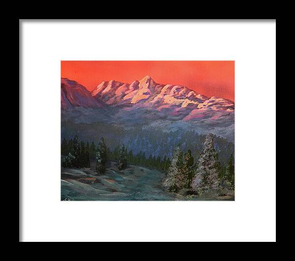 Colorado Framed Print featuring the painting Wilson Peak Winter Sunrise, Colorado by Chance Kafka