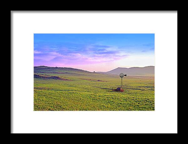 Landscape Framed Print featuring the photograph Winchester Windmill Pano View by Paul Breitkreuz