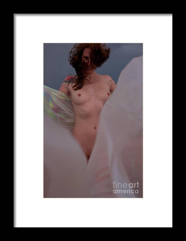 Woman Framed Print featuring the photograph Wind fabric by Scott Sawyer