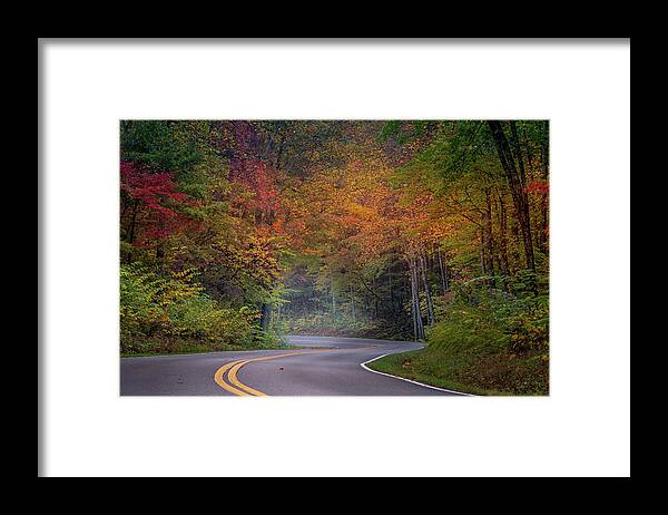 Fall Colors Framed Print featuring the photograph Winding Road by Darrell DeRosia