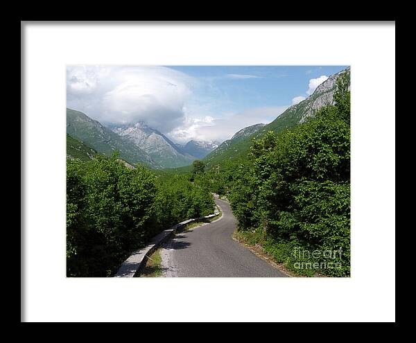Theth Framed Print featuring the photograph Winding Road to Theth - Albania by Phil Banks