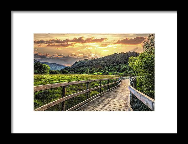 Clouds Framed Print featuring the photograph Winding Through the Glendalough Valley by Debra and Dave Vanderlaan