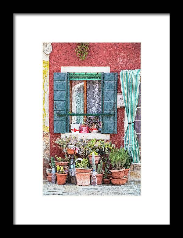 Venice Framed Print featuring the photograph Window Flowers of Venice by David Letts