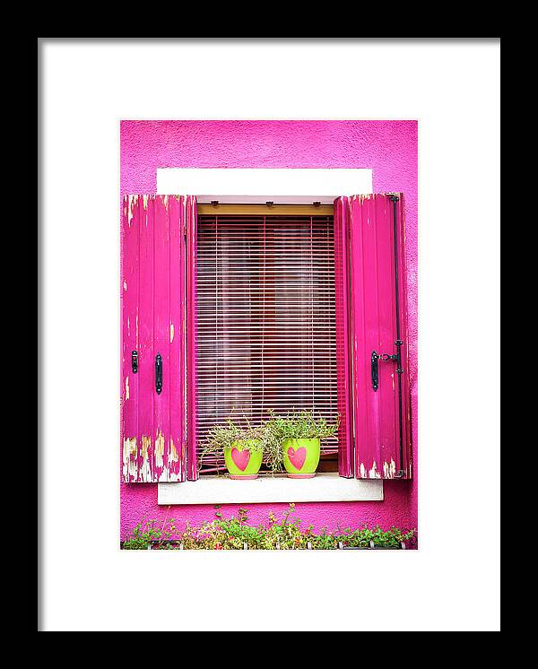 Italy Photography Framed Print featuring the photograph Window Love by Marla Brown