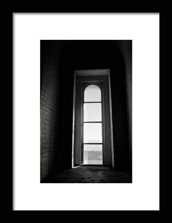 Lighthouse Framed Print featuring the photograph Window Over the Water by Gina Cinardo