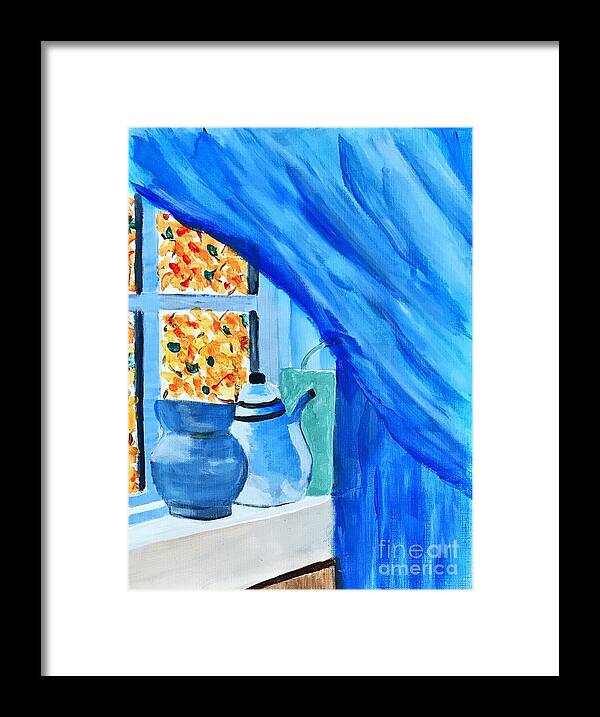Original Art Work Framed Print featuring the painting Windows #1 by Theresa Honeycheck