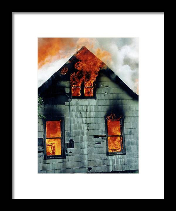 Windows Aflame Framed Print featuring the photograph Windows Aflame by Jennifer Robin