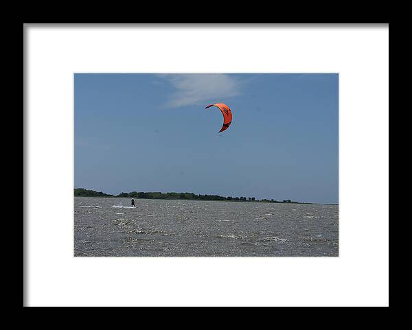  Framed Print featuring the photograph Kiteboarding by Heather E Harman