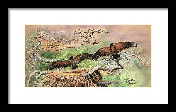 Bald Eagle Framed Print featuring the mixed media Wingers by Cynthia Sorensen