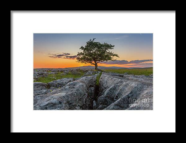 England Framed Print featuring the photograph Winskill Stones @ Sunset by Tom Holmes
