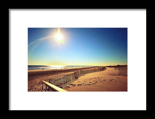 Winter Framed Print featuring the photograph Winter Afternoon at the Beach by Stacie Siemsen