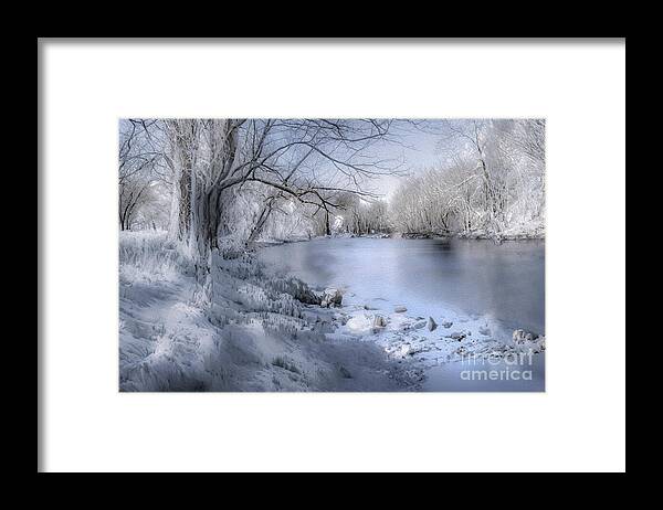 Winter Blues Framed Print featuring the photograph Winter Blues on Ice by Shelia Hunt