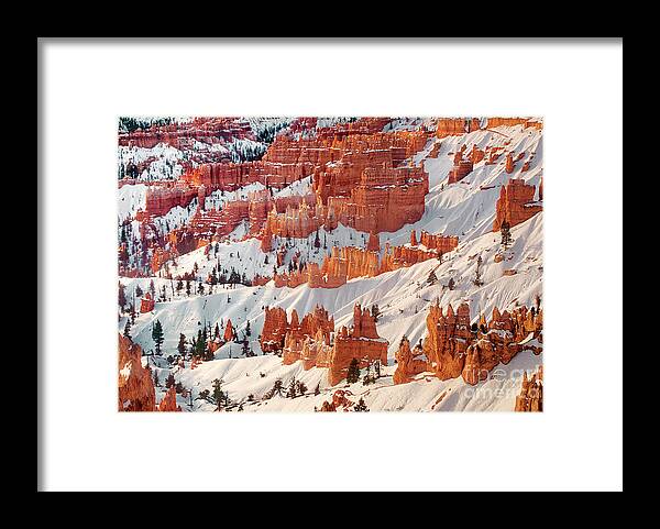 Dave Welling Framed Print featuring the photograph Winter Bryce Canyon National Park Utah by Dave Welling