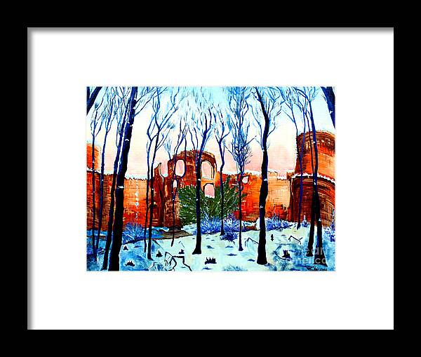 Winter Castle Framed Print featuring the painting Winter Castle by Daniel Janda