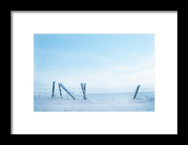 Winter Framed Print featuring the photograph Winter Fence by Karen Rispin