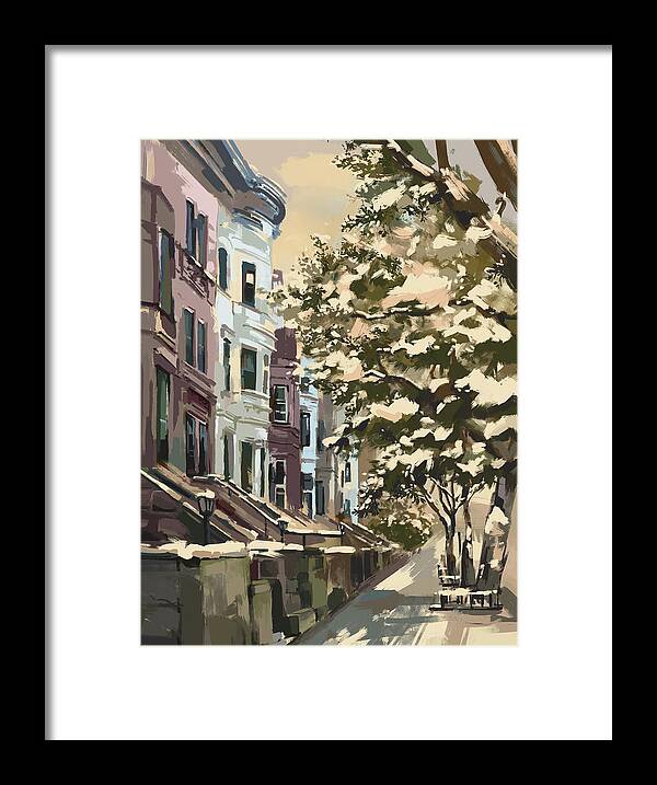 Brooklyn Framed Print featuring the digital art Winter In Brooklyn by Bekim M