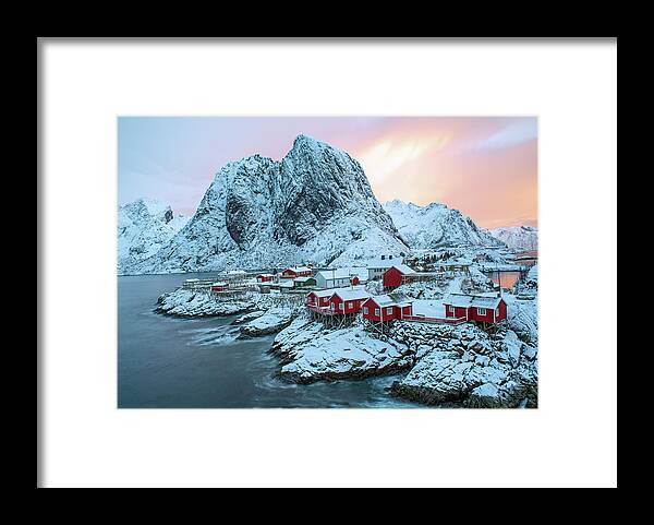Lofoten Framed Print featuring the photograph Winter in Hamnoy, Lofoten Islands 2 by Dubi Roman
