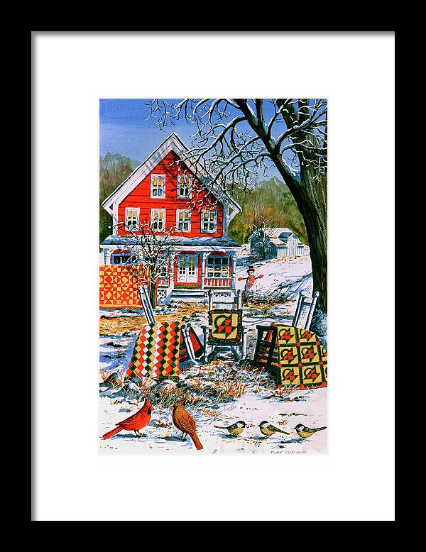 Winter Framed Print featuring the painting Winter Joy by Diane Phalen