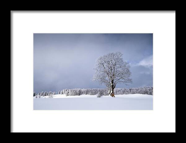 Mountain Framed Print featuring the photograph Winter lights by Dominique Dubied