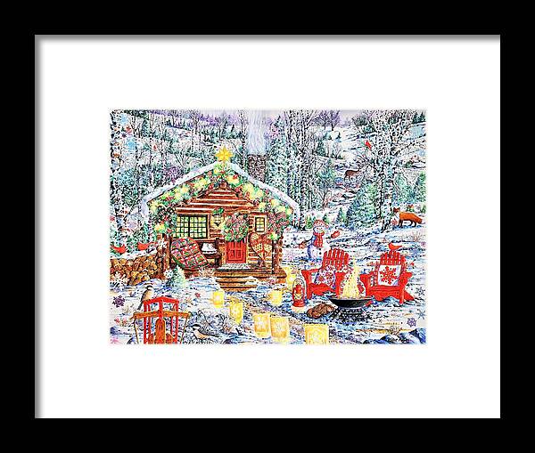 Winter Framed Print featuring the painting Christmas Season of Joy by Diane Phalen