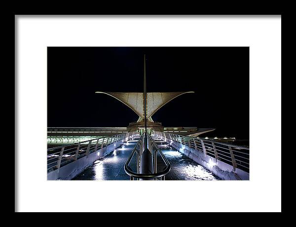 Burke Brise Soleil Framed Print featuring the photograph Winter Night at the Museum by Deb Beausoleil
