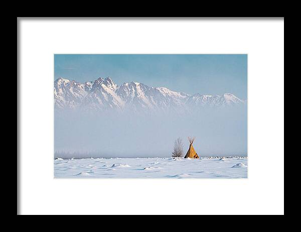 Tetons Framed Print featuring the photograph Winter on the Plains Grand Teton National Park by Douglas Wielfaert